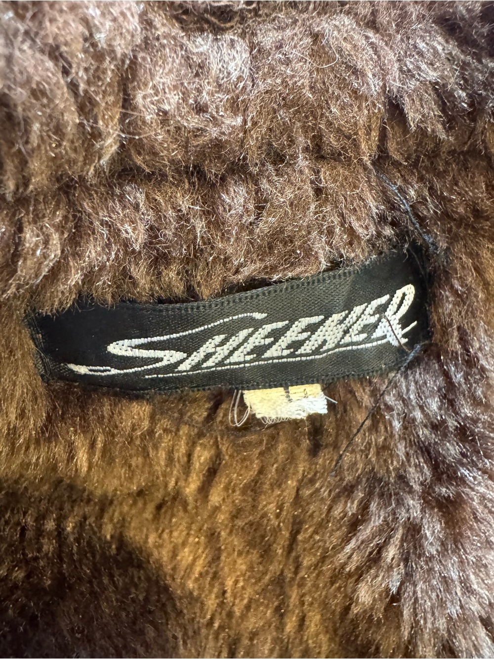 Vintages Y2K Brown Fur Trim Jacket Silk Cotton Wool Blend Fitted Coquette XS S - Picture 6 of 8